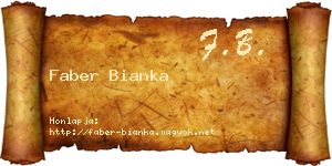 Faber Bianka névjegykártya